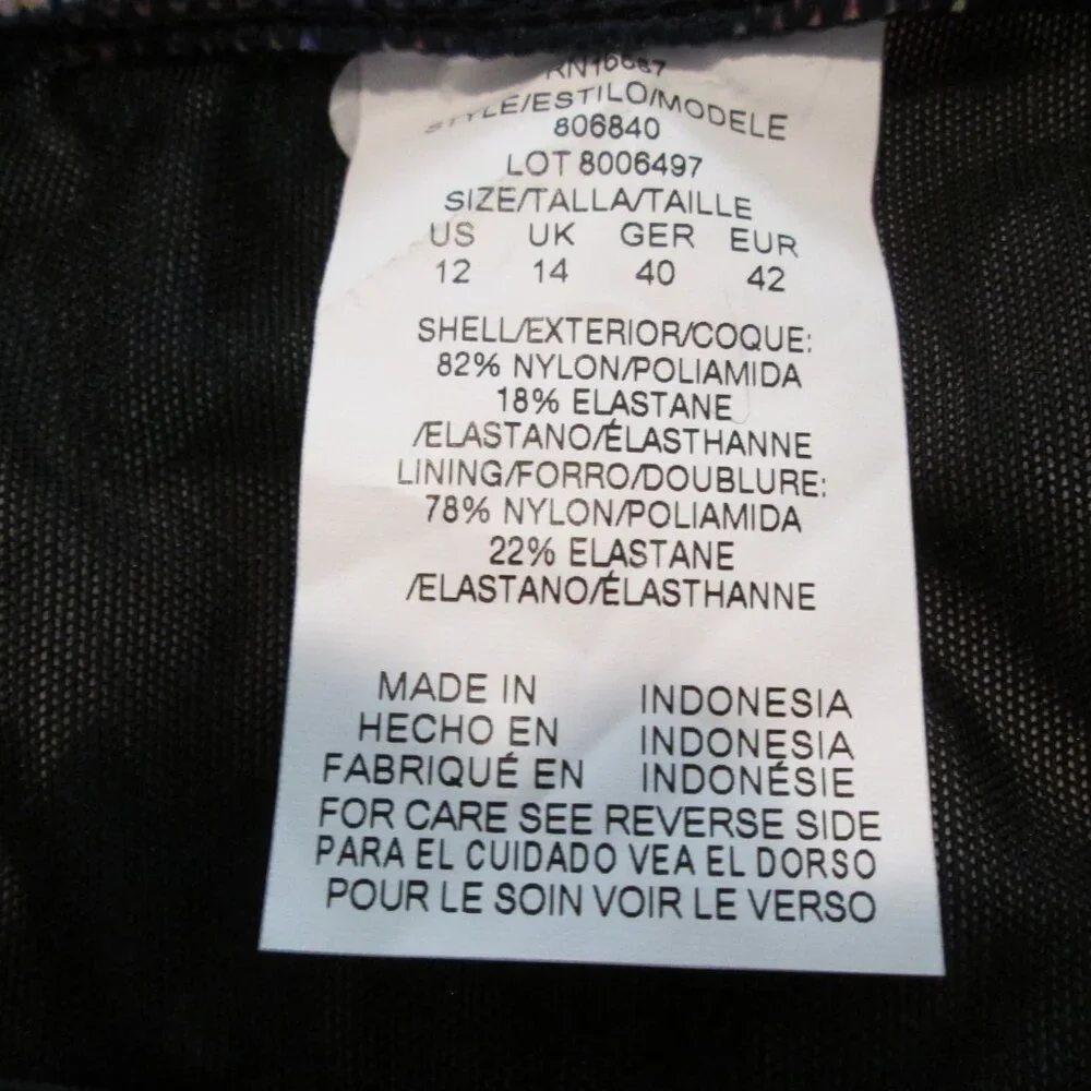 Swim Solutions Garden Swan Triple-Tiered Tankini NWT Sz 12 - Picture 9 of 11